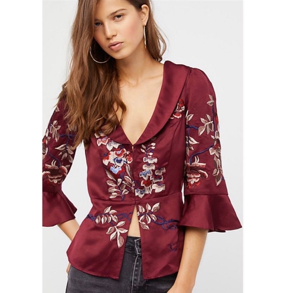 Free People Beautiful Dreams Embroidered Top - Picture 1 of 17